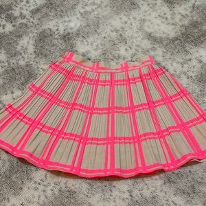 Cecico Neon Pink and Beige Skater Skirt